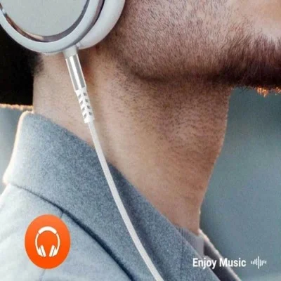 Porodo Lightning to AUX Cable 1.2M - White
